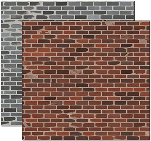 Brick Pattern Modelling Sheet O Scale for Model Railways, Dioramas & Wargaming - O 0 1:43.5-170gsm Papers 4X A4 (Red/Grey Brick Paper Double Sided)