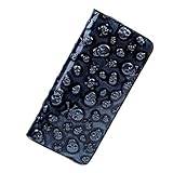 Womens Vintage Leather Wristlet Wallets Skull Designer Clutch Purses