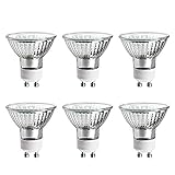 GE 50 Watt MR16 Halogen Light Bulb, Glass Cover, Dimmable, 360 Lumens, 120V, GU10 Base (6 Pack)