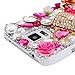 S5 Case,Samsung Galaxy S5 Case - Mavis's Diary 3D Handmade Bling Crystal Fashion Cute Little High Heels and Bag with Shiny Pink Diamond Pearl Flower Hard Cover White Case for Samsung Galaxy S5 SM-G901