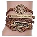 RIUDA Handmade Adjustable Tree For Life Believe Multilayer Bracelet Wristband