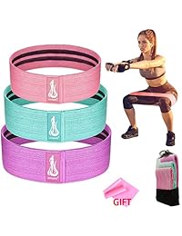 OHYAIAYN - Bandas de entrenamiento para piernas y botones (tejido elástico, antideslizante, bandas de cadera, bandas de resistencia para hombres y mujeres)