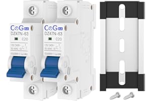 AC Miniature Circuit Breaker, CGELE 20 Amp 1 Pole 120/240V Solar AC Disconnect Switch Thermal Magnetic Trip Din Rail Mount