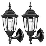 EMART Outdoor Porch Light LED Exterior Wall Light Fixtures, Special Handling Anti-Corrosion Plastic Material, Waterproof Security Lamp for Wall, Garage, Front Porch - 2 Pack