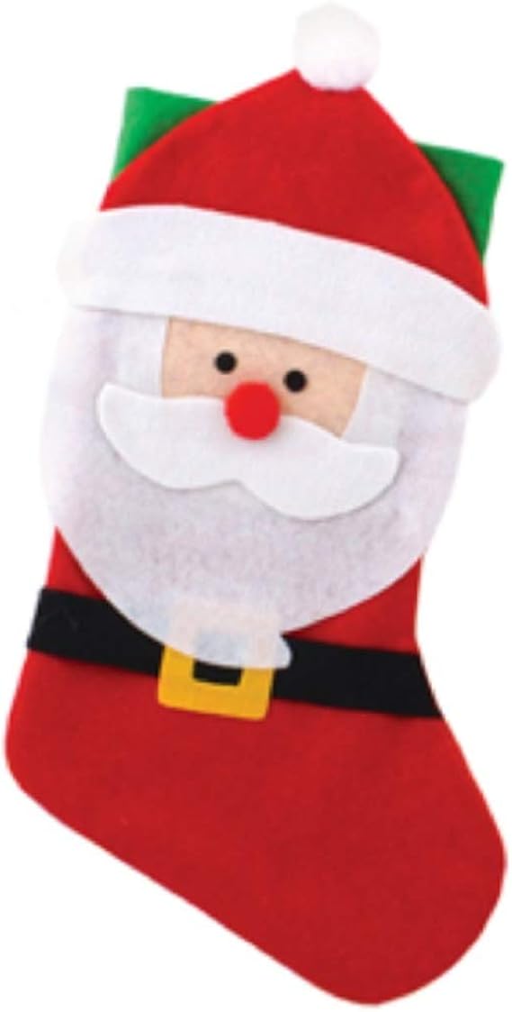 Amazon Co Jp シーズンズ グリーティングス Seasons Greetings フェルト サンタ クリスマスソックス 飾り 靴下 クリスマスプレゼント ワンサイズ レッド 服 ファッション小物