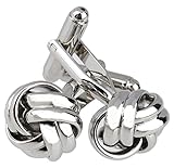 Pair Men's Shirt Cufflinks Twist Flower Polish Silvery French Cuff Links by Aienid