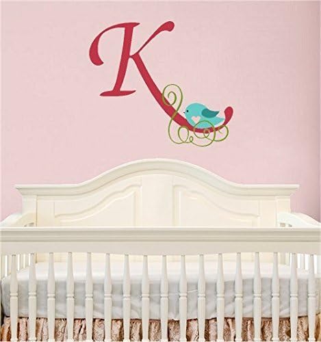 Birdie Sweetness Monogram with Swirls - Vinyl Wall Decal, Sticker - Expression Avenue