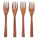Coconut Wooden Reusable Forks | Set of 4 Handmade Wood Forks | Coconut Bowls Utensils | Eco Friendly | Eating Forks| Vegan Gift