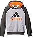 adidas Boys' Big Boys' Fleece Blocked Hoodie, Medium Heather Grey/Dark Heather Grey, Medium/10-12