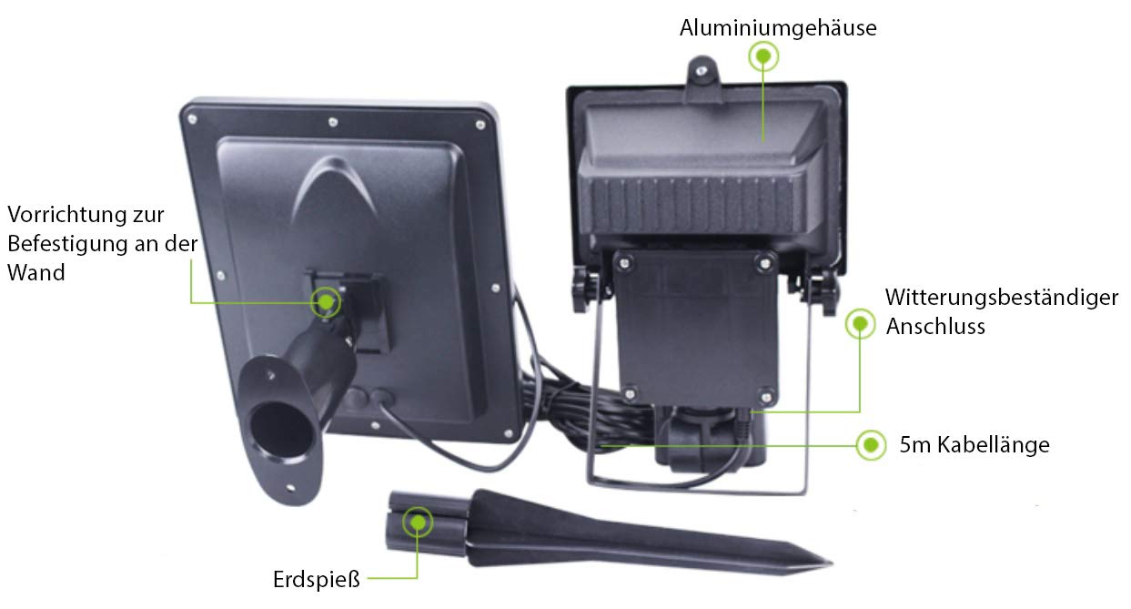 Solarlampe für den Außenbereich | Solarleuchte LED | wasserdicht | mit