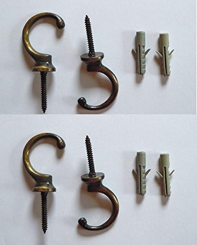 Choose From 17 Styles and Colors of Decorative Hooks (4 Brass Hooks)