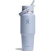 Hydro Flask Travel Water Bottle - Insulated Stainless Steel - Wide Straw Lid, Non Spill, Leakproof in 32 Oz Surf Blue