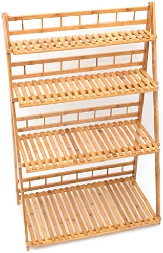 Plant Flower Stand Rack Shelf Bamboo Foldable Shelves Pot Racks Planter Organizer Display Shelving Unit