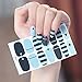 WOKOTO 6 Sheets Nail Polish Sticker Decals Full Nails Manicure Diy Nail Art Polish Strips Wraps For Wedding,Party,Shopping,Travelling With Nail Files Kit