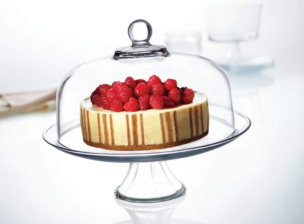  | Anchor Hocking Presence Cake Plate with Dome, Set of 1: Cake Stand: Cake Stands