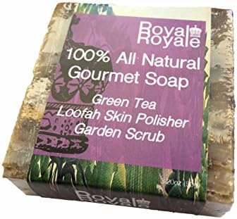 RoyalRoyale All Natural Gourmet Crafted Soap - Green Tea &amp; Loofah Skin Polisher - Garden Scrub