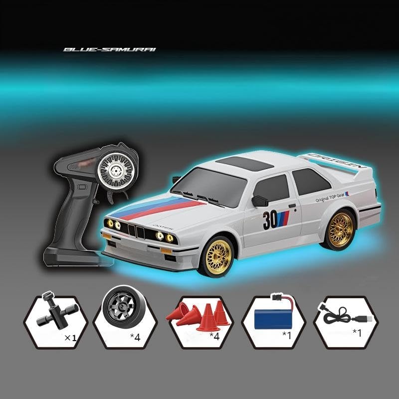 1:16 Scale High Speed RC Drift Car 4WD Remote Control Racing Car with LED Lights, 2 Rechargeable Batteries, RTR Ready to Run Electric Drift Car Toy for Kids and Adults Gifts