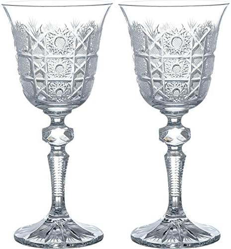 Amazon ラスカボヘミア マイア ペアワイン グラス ペアグラス セット 赤ワイン 白ワイン 透明 日本酒 結婚祝い 古希 お祝い 還暦祝い 販売 美しい 柄 おしゃれ 高級品 通販 ブランド アンティーク お土産 チェコスロバキア 引き出物 通販パーク