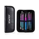 JOLIFILE Blackhead Remover Pimple Comedone Extractor Tool Treatment for Blemish, Whitehead, Zit Removing for Risk Free Nose Face Skin 7-PCS Acne Removal Kit
