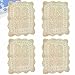 kilofly Handmade Crochet Cotton Lace Table Placemats Doilies Value Pack [Set of 4], Beige