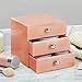 InterDesign 3-Drawer Storage Organizer for Cosmetics, Makeup, Beauty Products or Kitchen/ Office Supplies, Coral