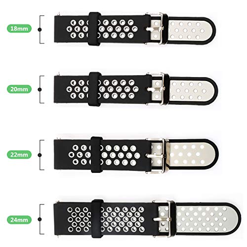 4 Universal+Width+Silicone+Replacement+Black+Grey