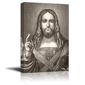 Salvator Mundi(State_1) by Leonardo da Vinci - Canvas Art Home Art - 12" x 18"