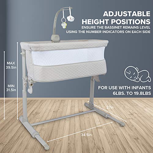 Lil’ Jumbl Baby Bedside Sleeper, Safe Infant Standalone Crib