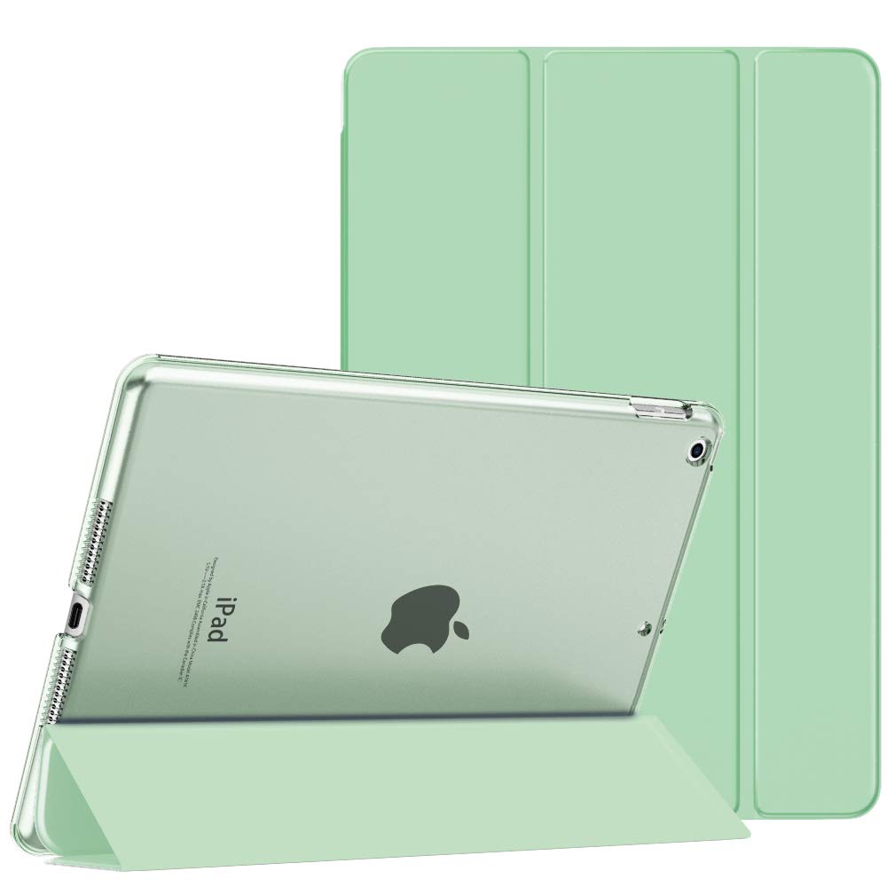 MoKo Case Fit New iPad 9th Generation 2021/8th Generation 2020/7th Gen 2019, iPad 10.2 Case - Slim Smart Shell Stand Cover with Translucent Frosted Back Protector,Green(Auto Wake/Sleep)