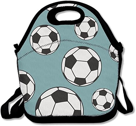 Soccer Ball Sport Lunch Tote Bag Bags Awesome Lunch Handbag Lunchbox Box For School Work Outdoor