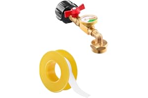 Universal Propane Tank Gauge Level Indicator, Propane Refill Adapter with Gauge and Control Valve, Level Indicator, Gas Press