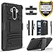 LG G Stylo Case, LG Stylus Case, LG G Stylo Combo Rugged Shell Cover Holster with Built-in Kickstand and Holster Locking Belt Clip Black + Circle(TM) Stylus Touch Screen Pen And Screen Protector
