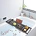 Bamboo Luxury Bathtub Caddy, Bamboo Bath Tub Tray with Extending Sides, Shower Organizer