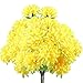 XYXCMOR 2 Pack 18 Heads Artificial Fake Mums Silk Autume Flowers Bouquet Arrangements Home Garden Dining Table Windowsill Wedding Christmas Party Cemetery Centerpiece Decor Yellow