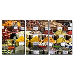 Spices on Display at Market x3 Panels