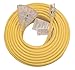 100-ft 12/3 Heavy Duty 3-Outlet Lighted SJTW Indoor/Outdoor Extension Cord by Watt's Wire - Long Yellow 100' 12-Gauge Grounded 15-Amp Three-Prong Power-Cord (100 foot 12-Awg)