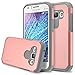 Galaxy J1 (2015) Case, RANZ Grey with Rose Gold Hard Impact Dual Layer Shockproof Bumper Case For Samsung Galaxy J1 (2015 Released) (Verizon)