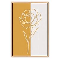Framed Canvas Wall Art Abstract Flower Canvas Prints Home Artwork Decoration for Living Room,Bedroom - 16x24 inches