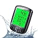 LESHP Cycle Computer Waterproof Cycling Bike Bicycle Speedometer Odometer with Green Backlight LCD Display Multi Function for Cycling Black