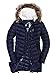 Superdry Womens Chevron Fur Super Fuji Jacket Ink XL