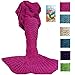 DDMY Mermaid Tail Blanket For Kids Teens Adult Handmade Wave Mermaid Blankets Crochet Knitting Blanket Seasons Warm Soft Living Room Sleeping Bag Best Birthday Christmas gift 74''x35''