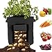 Unique-Fit Potato Grow Bag 3 Packs Update Garden Vegetables Planter Bags with 4 Drain Holes and Velcro Window, 7 Gallon Potato Bag Planter (Black + Green + Brown)thumb 3