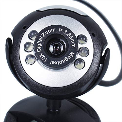 Feefine Fosmon USB 6 LED 12.0 Megapixel USB PC Webcam Web Camera + Night Vision + Mic/Microphone MSN, ICQ, AIM, Skype, Net Meeting compatible with Win 98/2000 / NT/Me/XP/Vista