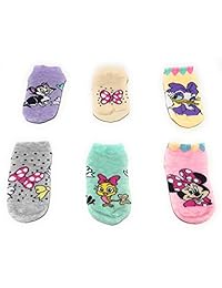 Disney Minnie Mouse para niña de 6 Pk. Corte bajo calcetines, tamaño 2T-4T