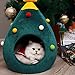 Christmas Tree Cat House – Cat Furniture Idea Cute Cat Cave Bed,Soft Kitty Cat Teepee House Christmas Warm Cat Bed for Winter,Cozy Cat Condo House for Pet Lovers Xmas Gift (Small)thumb 2