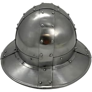 Medieval Kettle Helmet Steel War Hat | 18 Gauge Battle Ready Helmet | Viking Crusader Knight Armor Replica | LARP, Cosplay, R