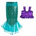 FEESHOW Little Girls Mermaid Tail Costumes Outfits Bikini Swimsuit Top with Shiny Skirt Set Purple Green 8