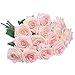 AmyHomie 15pcs Artificial Silk Roses Flowers Bouquet Home Wedding Decoration for Bridal Wedding Bouquet,Birthday Bunch Hotel Party Garden Floral Decor