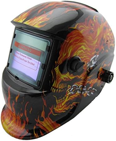 NEW Skull Solar auto darkening MMA TIG MIG ARC welding mask welder cap helmets face mask (Black)