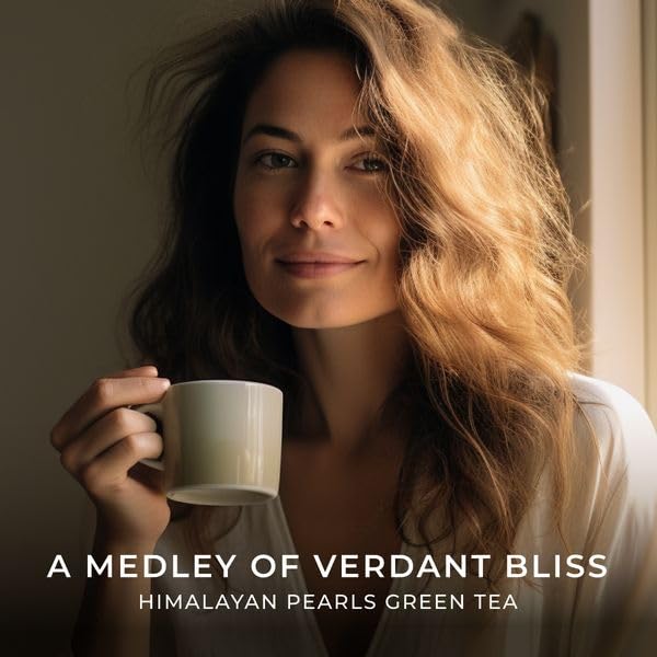 GYA TEA CO LOOSE LEAF HIMALAYAN PEARLS GREEN TEA – ZERO CALORIES CAFFEINATED GREEN TEA – 100% NATURAL LOOSE LEAF TEA CLASSIC TEA WITH NO ARTIFICIAL INGREDIENTS – PURE SUGAR-FREE (5.29 OZ)